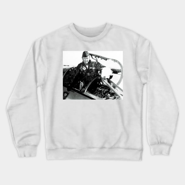 Portrait of Charles Chuck Yeager, American pilot (H425/0012) Crewneck Sweatshirt by SciencePhoto